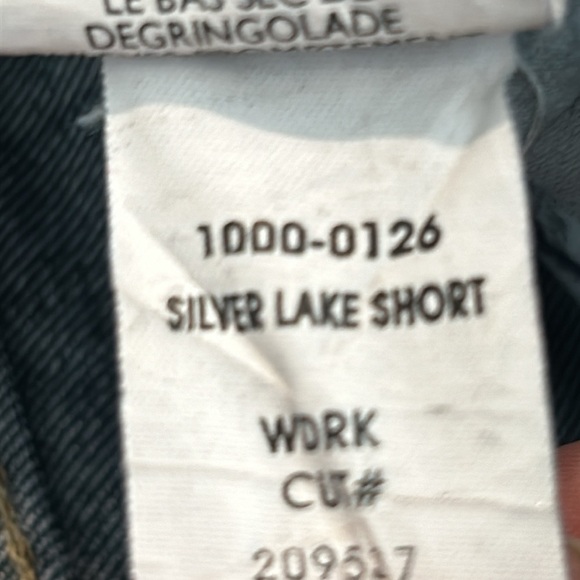 PAIGE Size 28 Shorts Silver Lake Cut Off Jean Dark Wash Denim Frayed Raw Hem - Picture 7 of 8